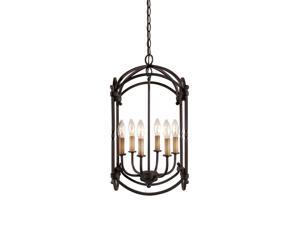 World Imports 61408-42 Hastings Clct 6-Lgt Hanging Lantern, Rust World Imports 61408-42 Hastings Clct 6-Lgt Hanging Lantern, Rust