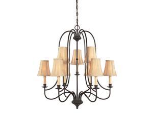 World Imports 3749-34 Brondy Clct Two Tier 9-Lgt Chandelier, Aged Ebony World Imports 3749-34 Brondy Clct Two Tier 9-Lgt Chandelier, Aged Ebony