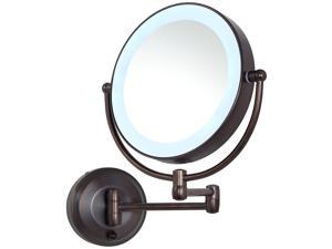 Zadro LED Lighted 10X/1X Round Wall Mount Mirror in Satin Nickel Zadro LED Lighted 10X/1X Round Wall Mount Mirror in Satin Nickel