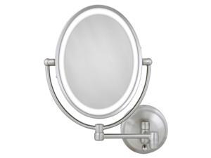 Zadro LOVLW410 10X/1X Satin Nickel Oval LED Lighted Wall Mirror Zadro LOVLW410 10X/1X Satin Nickel Oval LED Lighted Wall Mirror