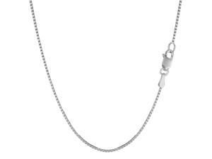 10k White Gold Classic Mirror Box Chain Necklace, 1.0mm, 16" 10k White Gold Classic Mirror Box Chain Necklace, 1.0mm, 16"