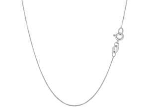 10k White Gold Classic Mirror Box Chain Necklace, 0.6mm, 16" 10k White Gold Classic Mirror Box Chain Necklace, 0.6mm, 16"