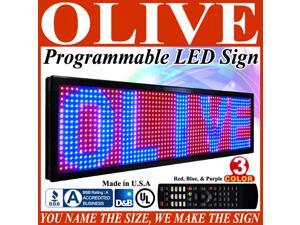 Olive LED Signs 3 Color p30, 22" x 136" (RBP) programmable Scrolling Message board - Industrial Grade Business Tools Olive LED Signs 3 Color p30, 22" x 136" (RBP) programmable Scrolling Message board - Industrial Grade Business Tools