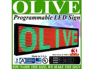 Olive LED Signs 3 Color p30, 22" x 136" (RGY) programmable Scrolling Message board - Industrial Grade Business Tools Olive LED Signs 3 Color p30, 22" x 136" (RGY) programmable Scrolling Message board - Industrial Grade Business Tools