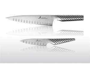 Zhen Japanese Stainless Steel Hollow Ground Chef's Knife 8" + Paring Knife Zhen Japanese Stainless Steel Hollow Ground Chef's Knife 8" + Paring Knife