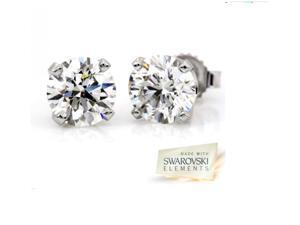 2.00 cttw. Swarovski Elements in Sterling Silver Stud Earrings 2.00 cttw. Swarovski Elements in Sterling Silver Stud Earrings