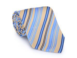 Paolo Davide Men's Woven Blue & Beige Striped Tie Paolo Davide Men's Woven Blue & Beige Striped Tie