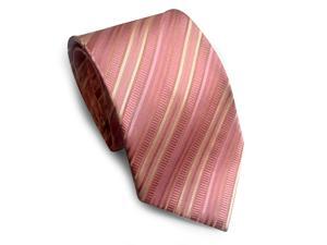 Paolo Davide Men's Woven Pink Striped Tie Paolo Davide Men's Woven Pink Striped Tie