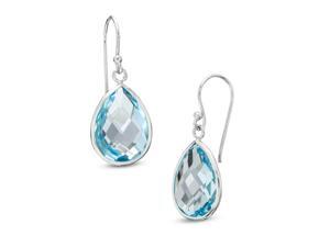 Pear-Shaped Blue Topaz Drop Earrings in Sterling Silver Pear-Shaped Blue Topaz Drop Earrings in Sterling Silver