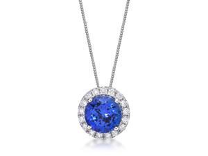 SightHolderDiamonds .50CTW Tanzanite & Diamond Halo Pendant Set In Solid 14kt Gold SightHolderDiamonds .50CTW Tanzanite & Diamond Halo Pendant Set In Solid 14kt Gold