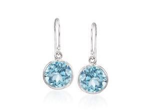 3.00 ct. t.w. Blue Topaz Drop Earrings in Sterling Silver 3.00 ct. t.w. Blue Topaz Drop Earrings in Sterling Silver