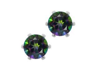 2.00ctw Genuine Mystic Topaz Earrings In Sterling Silver 2.00ctw Genuine Mystic Topaz Earrings In Sterling Silver