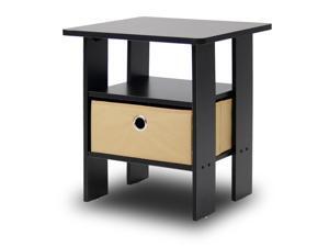 Furinno 11157EX/BR End Table Night Stand with Bin Drawer (Espresso/Brown) Furinno 11157EX/BR End Table Night Stand with Bin Drawer (Espresso/Brown)