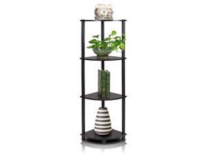 Furinno 12078EX/BK Turn n Tube 4-Tier Corner Display Rack Multipurpose Shelving Unit, Espresso/Black Furinno 12078EX/BK Turn n Tube 4-Tier Corner Display Rack Multipurpose Shelving Unit, Espresso/Black
