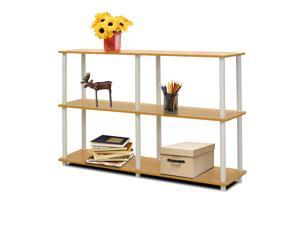 Furinno 99130BE/WH Turn n Tube 3-Tier Double Size Storage Display Rack, Beech/White Furinno 99130BE/WH Turn n Tube 3-Tier Double Size Storage Display Rack, Beech/White