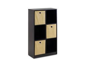 Furinno 13087EX/LB Econ Storage Organizer Bookcase with Bins, Espresso/Light Brown Furinno 13087EX/LB Econ Storage Organizer Bookcase with Bins, Espresso/Light Brown