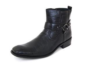 Mens Dress Boots Zipper Buckle Straps Biker Riding Fashion Shoes Size 6 7 Black Mens Dress Boots Zipper Buckle Straps Biker Riding Fashion Shoes Size 6 7 Black