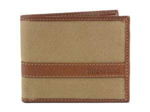 Timberland Hip Bifold Wallet Vaxed Canvas & Leather Trim Passcase Billfold Men's Timberland Hip Bifold Wallet Vaxed Canvas & Leather Trim Passcase Billfold Men's