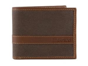Timberland Hip Bifold Wallet Vaxed Canvas & Leather Trim Passcase Billfold Men's Timberland Hip Bifold Wallet Vaxed Canvas & Leather Trim Passcase Billfold Men's