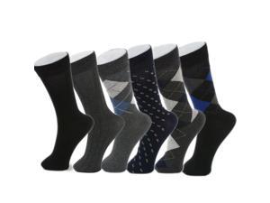 Alpine Swiss 6 Pack Men's Cotton Dress Socks Mid Calf Argyle Pattern Solids Set Alpine Swiss 6 Pack Men's Cotton Dress Socks Mid Calf Argyle Pattern Solids Set