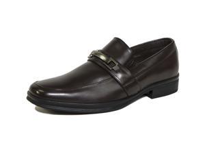 Alpine Swiss Men's Dress Shoes Slip on Buckle Casual Loafers For Suit or Jeans - Brown Alpine Swiss Men's Dress Shoes Slip on Buckle Casual Loafers For Suit or Jeans - Brown