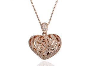 18K Rose Gold Plated Heart SWAROVSKI ELEMENTS Crystal Pendant Necklace 18K Rose Gold Plated Heart SWAROVSKI ELEMENTS Crystal Pendant Necklace