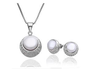 18K gold plated CZ Freshwater Pearl 2 piece jewelry set 18K gold plated CZ Freshwater Pearl 2 piece jewelry set