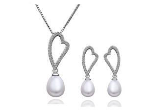 18K gold plated CZ Freshwater Pearl 2 piece jewelry set 18K gold plated CZ Freshwater Pearl 2 piece jewelry set
