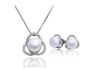 18K gold plated CZ Freshwater Pearl 2 piece jewelry set 18K gold plated CZ Freshwater Pearl 2 piece jewelry set