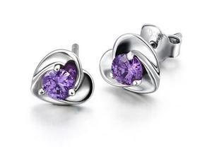 I. M. Jewelry Sterling Silver Amethyst cubic zirconia Stud Earrings I. M. Jewelry Sterling Silver Amethyst cubic zirconia Stud Earrings