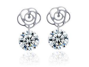 I. M. Jewelry Sterling Silver Rose 8 mm cubic zirconia Stud Earrings I. M. Jewelry Sterling Silver Rose 8 mm cubic zirconia Stud Earrings