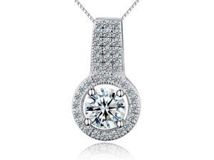 I. M. Jewelry Sterling Silver 1 carat diamond simulants Pendant Necklace I. M. Jewelry Sterling Silver 1 carat diamond simulants Pendant Necklace