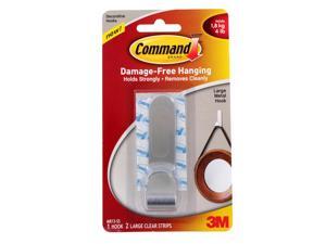 Command Modern Metal Large Hook, Silver 4lb Capacity Command Modern Metal Large Hook, Silver 4lb Capacity