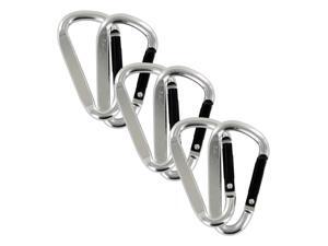 SecureLine 2" Bright Spring Link Carabiner 1/4 in Clip, Pack of 6 - Silver SecureLine 2" Bright Spring Link Carabiner 1/4 in Clip, Pack of 6 - Silver