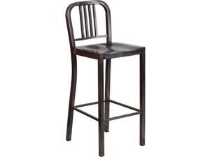 Flash Furniture 30'' High Black-Antique Gold Metal Indoor-Outdoor Barstool Flash Furniture 30'' High Black-Antique Gold Metal Indoor-Outdoor Barstool