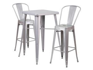 Flash Furniture Red Metal Indoor-Outdoor Bar Table Set with 2 Barstools Flash Furniture Red Metal Indoor-Outdoor Bar Table Set with 2 Barstools