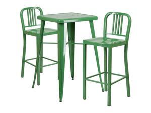 Flash Furniture Yellow Metal Indoor-Outdoor Bar Table Set with 2 Barstools Flash Furniture Yellow Metal Indoor-Outdoor Bar Table Set with 2 Barstools