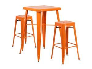Flash Furniture Green Metal Indoor-Outdoor Bar Table Set with 2 Backless Barstools Flash Furniture Green Metal Indoor-Outdoor Bar Table Set with 2 Backless Barstools