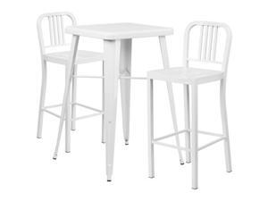 Flash Furniture Yellow Metal Indoor-Outdoor Bar Table Set with 2 Backless Barstools Flash Furniture Yellow Metal Indoor-Outdoor Bar Table Set with 2 Backless Barstools