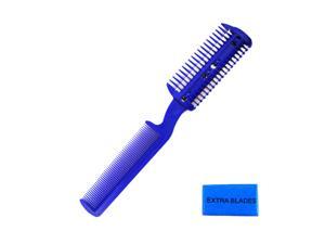 Unisex Razor Comb Hair Cut Thinning Feathering Trimming w/ 6 Extra Blades Unisex Razor Comb Hair Cut Thinning Feathering Trimming w/ 6 Extra Blades