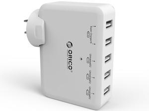 ORICO 5-Port USB Wall Charger Adapter for iPhone 7/7Puls/6S/6S P/5SE/iPad/LG/Samsung/HTC/Nexus and More- White (DCAP-5U) ORICO 5-Port USB Wall Charger Adapter for iPhone 7/7Puls/6S/6S P/5SE/iPad/LG/Samsung/HTC/Nexus and More- White (DCAP-5U)