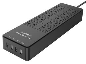 ORICO 10 Outlets Power Strip with Surge Protector, Built-in 5 ft. Cord, 4 USB Intelligence Charging Ports (2 x 5V 2.4A + 2 x 5V 1A) for iPhone, iPad, Samsung Galaxy S6 / S6 Edge, Nexus and More - (TPC ORICO 10 Outlets Power Strip with Surge Protector, Built-in 5 ft. Cord, 4 USB Intelligence Charging Ports (2 x 5V 2.4A + 2 x 5V 1A) for iPhone, iPad, Samsung Galaxy S6 / S6 Edge, Nexus and More - (TPC
