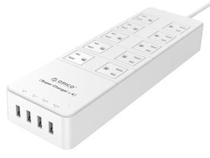 ORICO 10 Outlet Power Strip with Surge Protector, Built-in 5Ft. Cord, 4 USB Intelligence Charging Ports