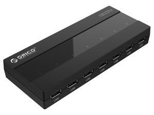 ORICO H727RK-U2-BK 7 Port USB 2.0 Hub with 5V/2A Power - Black ORICO H727RK-U2-BK 7 Port USB 2.0 Hub with 5V/2A Power - Black