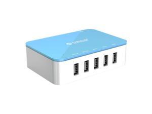 ORICO CST-5U 40W 5-Port USB Charger with OTG Access for Android, Windows Smartphones, Tablets, 2x5V2.4A Charging Ports with Quick Charge Technology and 3x5V1A Regular Ports - Blue ORICO CST-5U 40W 5-Port USB Charger with OTG Access for Android, Windows Smartphones, Tablets, 2x5V2.4A Charging Ports with Quick Charge Technology and 3x5V1A Regular Ports - Blue