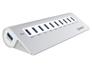 ORICO Aluminum 10 Port USB 3.0 Hub with 12V3A Power Adapter for iMac, MacBook Air, MacBook Pro, MacBook and Mac Mini, 3.3FT USB 3.0 Cable, VIA VL812 Chipset - Silver (M3H10) ORICO Aluminum 10 Port USB 3.0 Hub with 12V3A Power Adapter for iMac, MacBook Air, MacBook Pro, MacBook and Mac Mini, 3.3FT USB 3.0 Cable, VIA VL812 Chipset - Silver (M3H10)