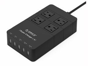 ORICO 4 Outlet Power Strip with Surge Protector,  5 USB Intelligence Charging Ports