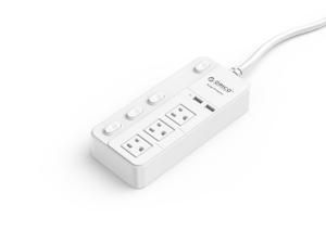 ORICO 3 AC Outlet Surge Protector with 2 x 5V2.4A USB Super Charger Ports for iPhone 7/7Puls/6S/6S P/5SE/iPad/LG/ Samsung/HTC/Nexus and More - White (SPC-S3U2) ORICO 3 AC Outlet Surge Protector with 2 x 5V2.4A USB Super Charger Ports for iPhone 7/7Puls/6S/6S P/5SE/iPad/LG/ Samsung/HTC/Nexus and More - White (SPC-S3U2)