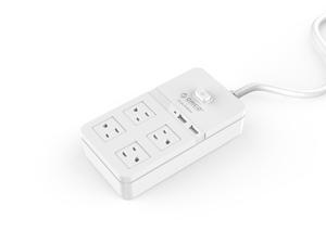 ORICO 4 AC Outlet Home/Office Surge Protector with 2 Port 5V2.4A USB Super Charger for iPhone, iPad, Samsung Galaxy S6 / S6 Edge, Nexus, Motorola, LG and More, 1875W Power Output - White(SPT-S4U2) ORICO 4 AC Outlet Home/Office Surge Protector with 2 Port 5V2.4A USB Super Charger for iPhone, iPad, Samsung Galaxy S6 / S6 Edge, Nexus, Motorola, LG and More, 1875W Power Output - White(SPT-S4U2)
