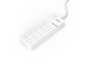 ORICO 5 AC Outlet Surge Protector with 2 x 5V2.4A USB Super Charger Ports for iPhone 7/7Puls/6S/6S P/5SE /iPad/LG/Samsung/HTC/Nexus and More - White (SPC-S5U2) ORICO 5 AC Outlet Surge Protector with 2 x 5V2.4A USB Super Charger Ports for iPhone 7/7Puls/6S/6S P/5SE /iPad/LG/Samsung/HTC/Nexus and More - White (SPC-S5U2)